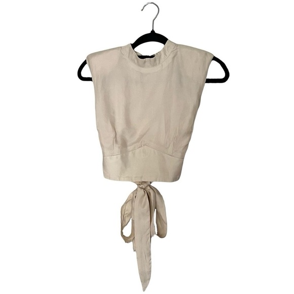 DISSH Tops - DISSH Cream Sleeveless Tie-Back Top